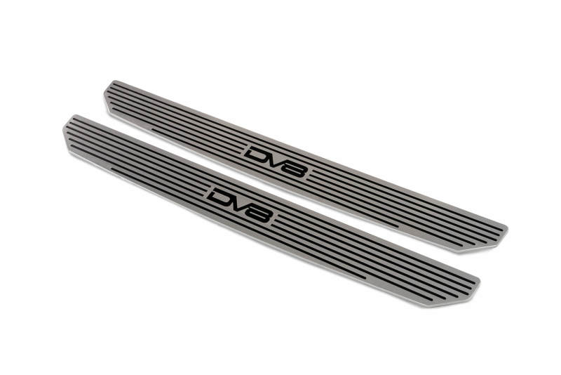 Jeep Wrangler Sill Plates - Front - DV8 Offroad - DV8 Logo - Black - `18-`27